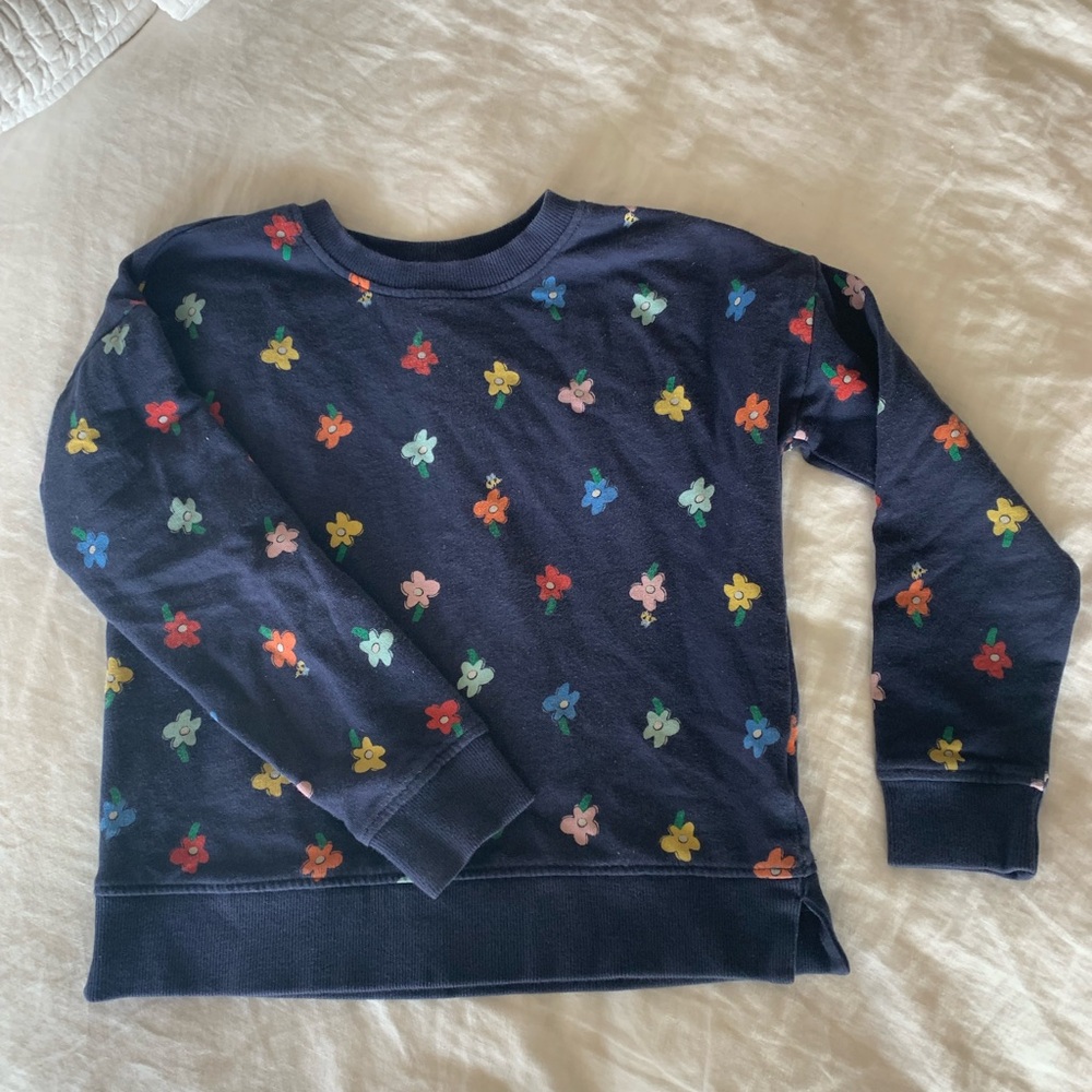 Hanna Andersson girls blue flower sweatshirt 10